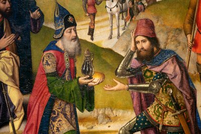Église paroissiale (Parochiekerk Sint-Pieter). Peinture. La Cène. Dirk Bouts. 1464-1468. (détail) - Dirck Bouts
