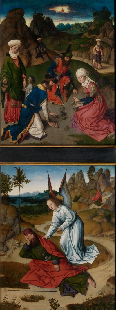 La Récolte de la Manne et Élie dans le Désert, du Retable du Saint-Sacrement - Dirck Bouts
