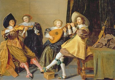 Une compagnie élégante jouant de la musique dans un intérieur - Dirck Hals
