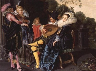 Fête élégante faisant de la musique près d