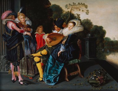 Une fête élégante faisant de la musique près d