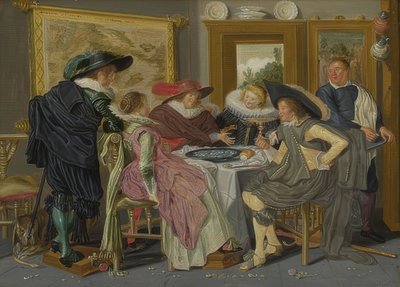 Groupe à une table. 1626 - Dirck Hals