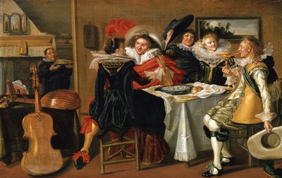 Intérieur avec une joyeuse tablée - Dirck Hals