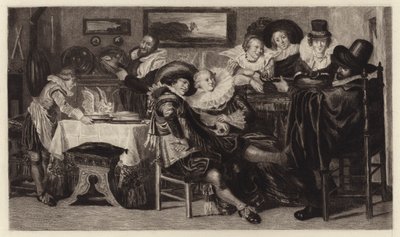 Le Repas (gravure) - Dirck Hals