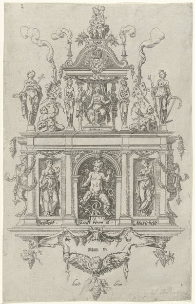 Blason de la chambre de rhétorique de Haarlem De Wijngaertrancken - Dirck Volckertsz. Coornhert (attributed to)