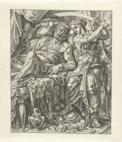 Judith décapite Holopherne (Judith et Holopherne) - Dirck Volckertsz. Coornhert (attributed to)