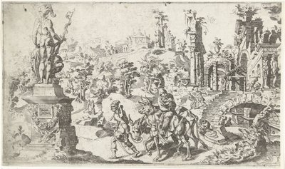 Fuite en Égypte - Dirck Volckertsz. Coornhert (attributed to)