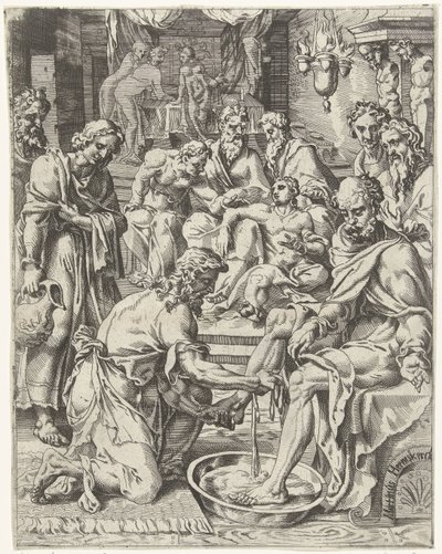 Lavement des pieds - Dirck Volckertsz. Coornhert (attributed to)