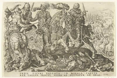 Capture de François Ier lors de la bataille de Pavie, 1525 - Dirck Volckertsz. Coornhert (possibly)