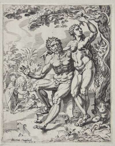 Adam et Ève prenant le fruit défendu - Dirck Volckertsz. Coornhert