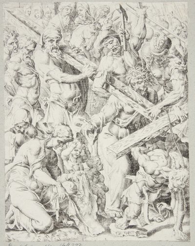 Christ portant la croix et le miracle du voile de Véronique - Dirck Volckertsz. Coornhert