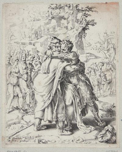 Joseph embrassant son père - Dirck Volckertsz. Coornhert