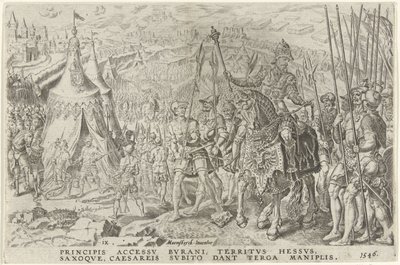 Camp impérial à Ingolstadt, 1546, Victoires de Charles V (titre de la série) - Dirck Volckertsz. Coornhert