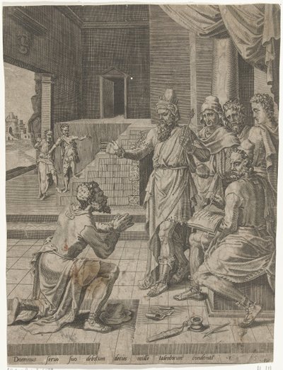Remise de la dette du serviteur par le roi, Parabole du serviteur ingrat (titre de la série) - Dirck Volckertsz. Coornhert
