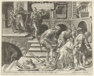 Préparatifs pour la fête de mariage (Gelijkenis van een bruiloftsfeest) - Dirck Volckertsz. Coornhert