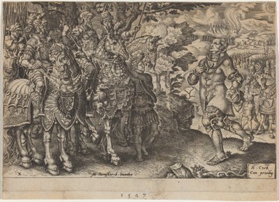 La Reddition de Jean Frédéric, Électeur de Saxe, Après la Bataille de Mühlberg - Dirck Volckertz Coornhert, after Maerten van Heemskerck