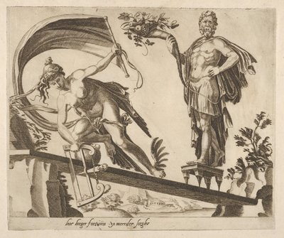Quand la fortune est abondante, la chute sera plus profonde de Six Proverbes sur la Fortune, vers 1560 - Dirck Volkertsen Coornhert