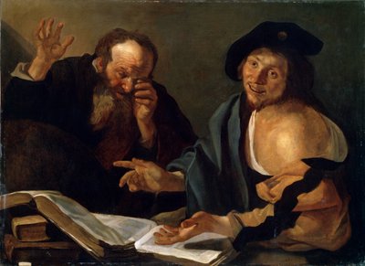 Héraclite et Démocrite, début du 17e siècle - Dirck van Baburen