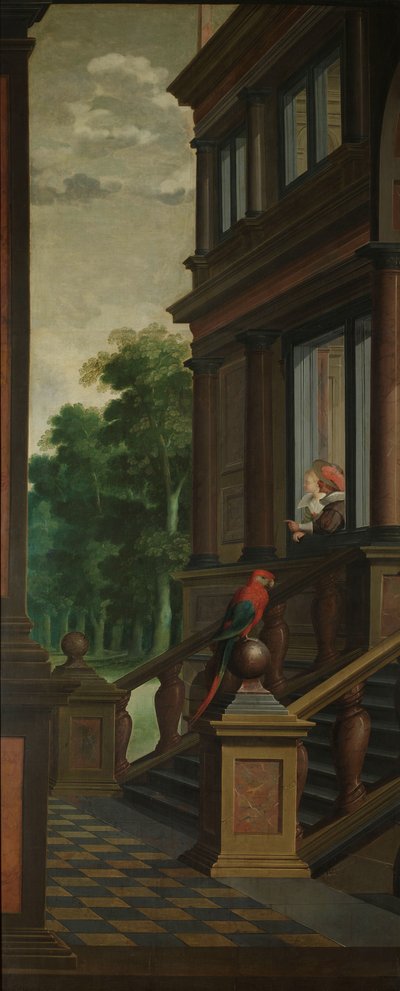 Une séquence décorative en sept parties : Un escalier extérieur - Dirck van Delen
