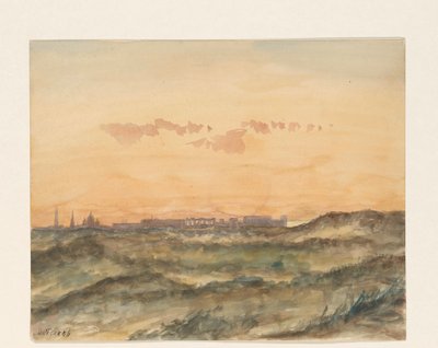 Paysage avec silhouette d