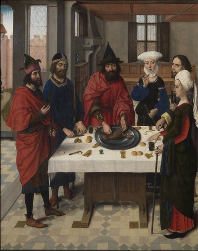 La Cène retable : Seder de Pâque aile gauche - Dirk Bouts