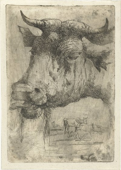 Tête de vache avec langue dehors - Dirk Dirksen