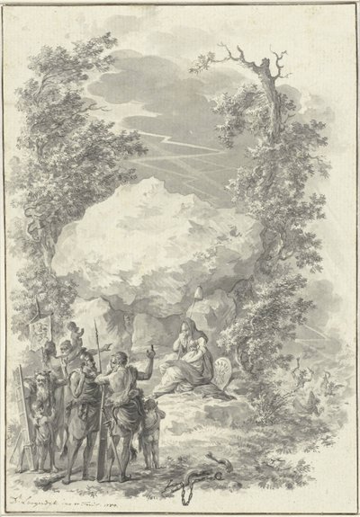 Allégorie sur la mort de Joan Derk van der Capellen tot den Pol, 1784 - Dirk Langendijk (signed by artist)