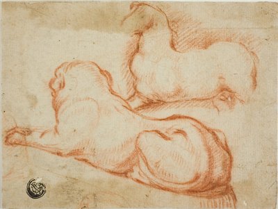 Esquisse de cheval et de chien - Dirk Valkenburg
