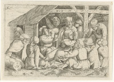 Mendiants à un repas dans une cabane - Dirk van Hoogstraten