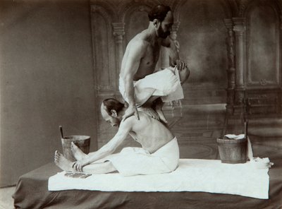 Le bain oriental. Massage, années 1880 - Dmitri Ivanovich Yermakov