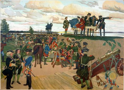 Fondation de la forteresse Saint-Pétersbourg par Pierre Ier Le Grand au 18ème siècle - Dmitri Nikolayevich Kardovsky