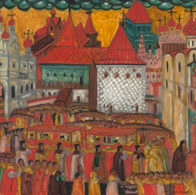 Procession de la Croix en célébration de la naissance de Pierre le Grand, 1917 - Dmitri Semyonovich Stelletsky