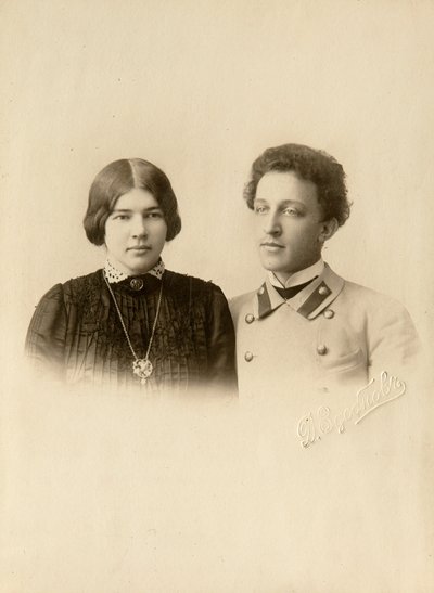 Portrait du poète Alexandre Aleksandrovich Blok (1880-1921) avec sa femme - Dmitri Spiridonovich Zdobnov