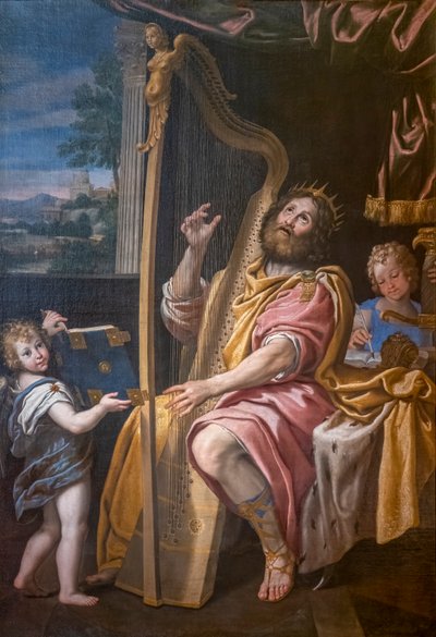 Le roi David jouant de la harpe, Domenico Zampieri, dit le Dominiquin - Domenichino