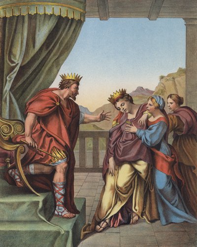 Le roi Assuérus promettant à Esther de lui accorder tout ce qu