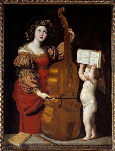 Sainte Cécile avec un ange tenant une partition - Domenichino