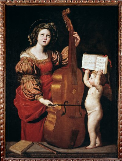 Sainte Cécile avec un ange tenant une partition - Domenichino