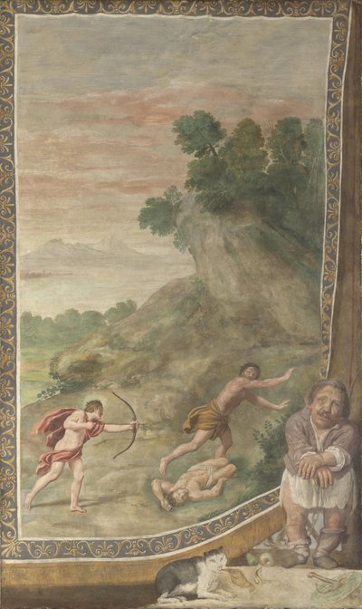 Apollon tuant le Cyclope Fresque de la Villa Aldobrandini, 1617-1618 - Domenichino