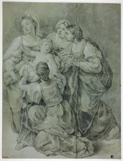 Groupe de quatre femmes et enfant - Domenichino