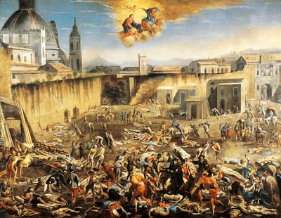 Place du Marché (Largo Mercatello), peste de Naples - Domenico Gargiulo