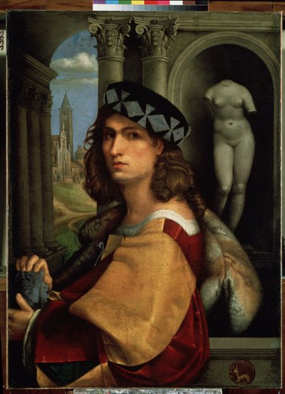Portrait de jeune homme ou autoportrait - Domenico (attr.to) Capriolo