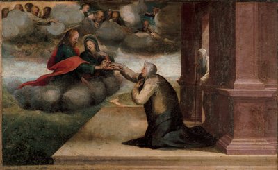 Retable des stigmates de Sainte Catherine (détail de la prédelle : Le mariage mystique de Sainte Catherine de Sienne) - Domenico Beccafumi