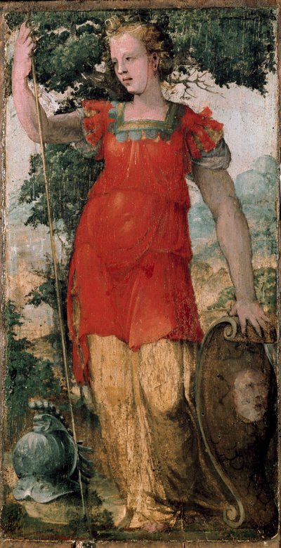 Personnage féminin, peut-être Minerve. - Domenico Beccafumi