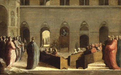 Saint Bernadino prêchant sur le Campo à Sienne, c.1528 - Domenico Beccafumi