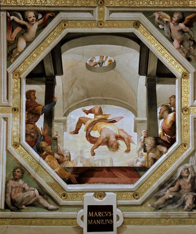 La chute de Marcus Manlius Capitolinus, consul de Rome, de la Citadelle du Capitole lors de l