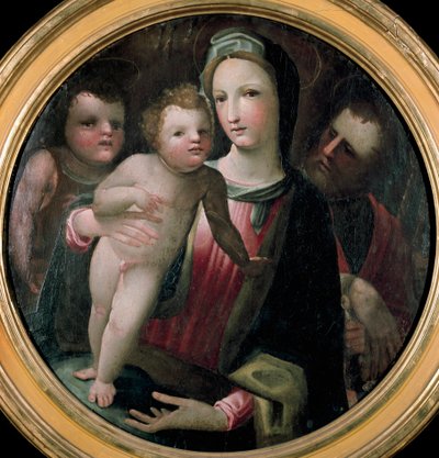Tondo de la Sainte Famille avec Saint Jean-Baptiste enfant - Domenico Beccafumi