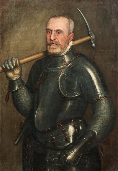 Portrait de Giulio Savorgnan 1510-1595 avec pioche, vers 1565 - Domenico Brusasorzi