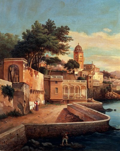 Vue de Gênes depuis les jardins du Palazzo Doria Pamphilj - Domenico Cambiaso