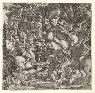 Bataille des hommes nus, 1517 - Domenico Campagnola