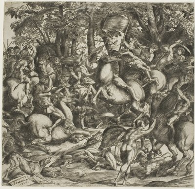 Bataille des hommes nus - Domenico Campagnola